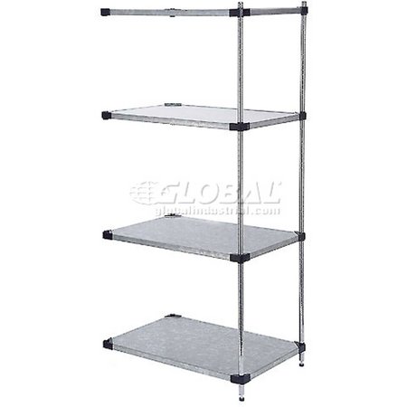 NEXEL 5 Tier Solid Galvanized Steel Shelving Add-On Unit, 72W x 18D x 86H A18728SZ5